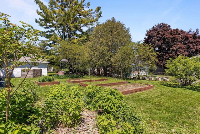 1242 Liberty St, Oshkosh, WI 54901 - view of green lawn with a vegetable garden