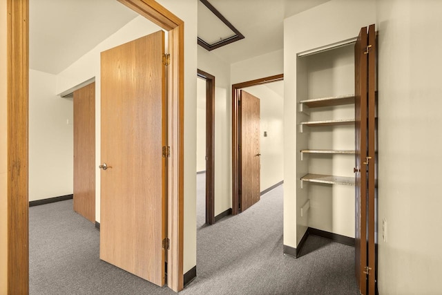 521 E Grand Ave, Rosholt, WI 54473 - hallway featuring carpet floors and baseboards