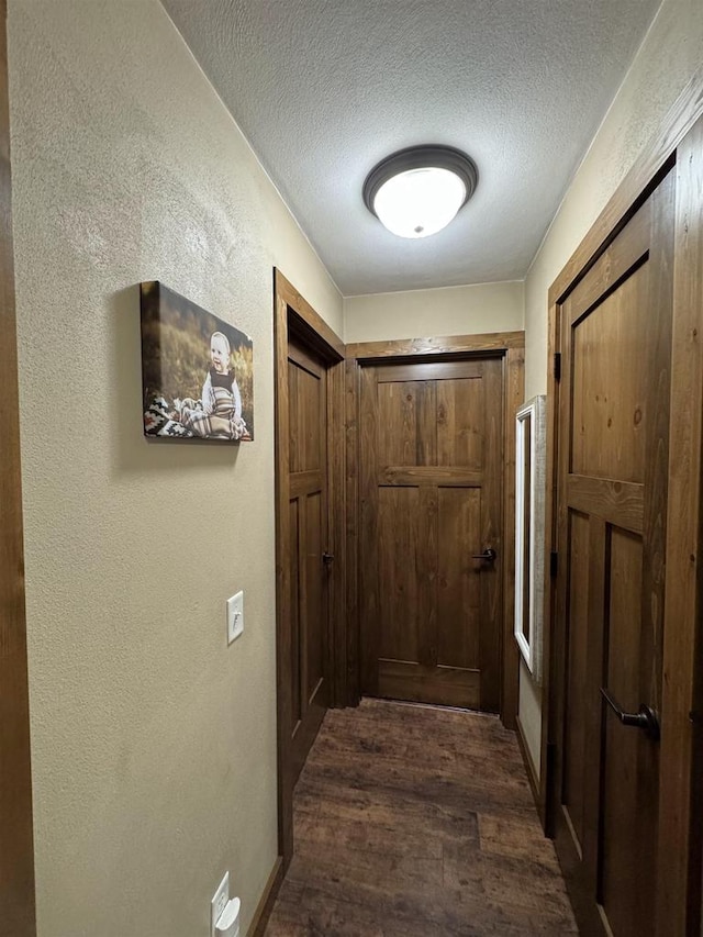 N3140 Forest Prairie Park Rd, Monroe, WI 53566 - doorway to outside with wood finished floors, a textured ceiling, a textured wall, and baseboards