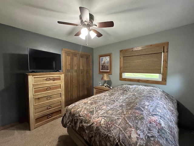 N3140 Forest Prairie Park Rd, Monroe, WI 53566 - carpeted bedroom featuring a closet and ceiling fan