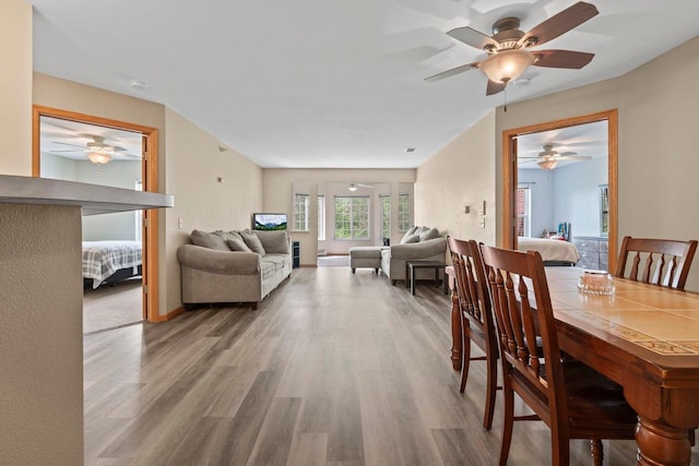 10 Kings Mill Cir Unit 113, Madison, WI 53718 - dining space with a ceiling fan and wood finished floors
