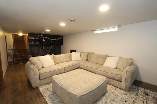 1808 Curtiss St, Eau Claire, WI 54703 - living area featuring wood finished floors and recessed lighting