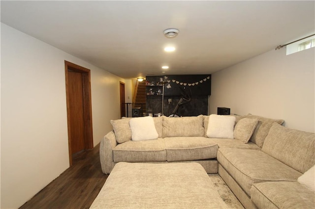 1808 Curtiss St, Eau Claire, WI 54703 - living room with dark wood-style flooring