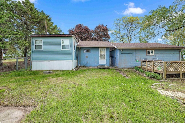 N10678 US Highway 151, Malone, WI 53049 - back of house with a wooden deck