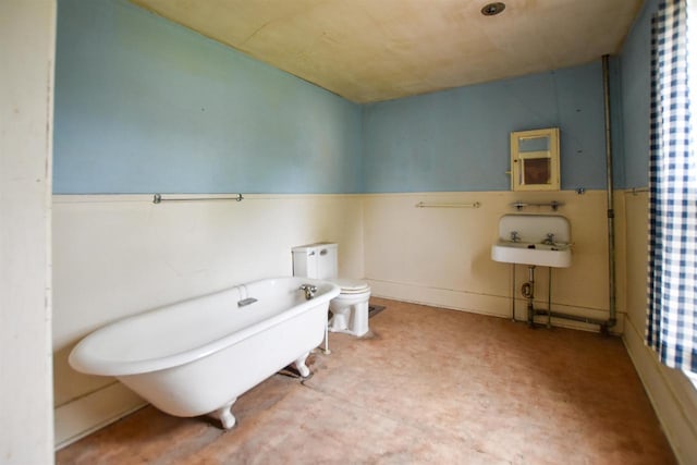 735 Oakwood St, Wild Rose, WI 54984 - full bathroom featuring a soaking tub, toilet, and a sink