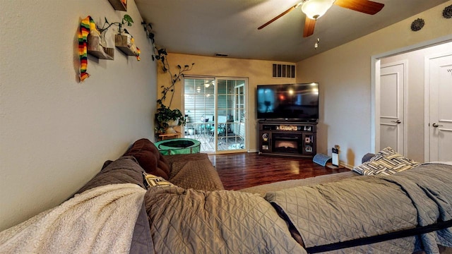 619 Reena Ave Unit 8, Fort Atkinson, WI 53538 - living room featuring ceiling fan and wood finished floors