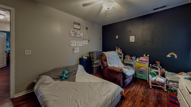 619 Reena Ave Unit 8, Fort Atkinson, WI 53538 - bedroom featuring wood finished floors, ceiling fan, and baseboards