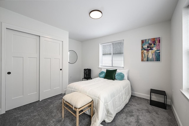 1922 E Iron St, Milwaukee, WI 53207 - bedroom featuring dark colored carpet, a closet, and baseboards