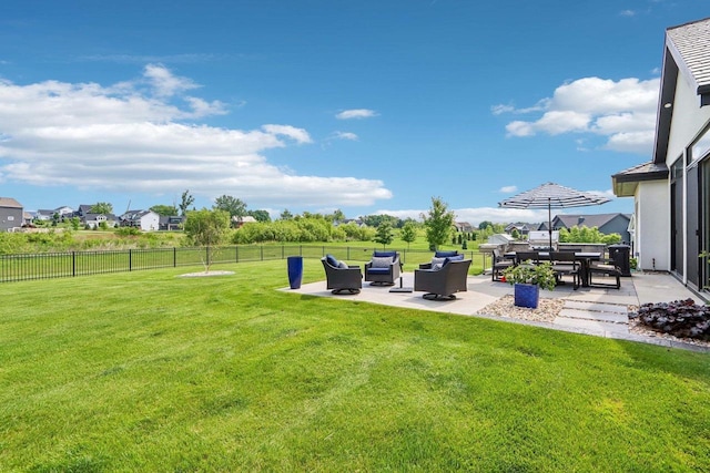 7678 Badger Run Ct, Verona, WI 53593 - view of yard featuring a patio, an outdoor hangout area, and a residential view