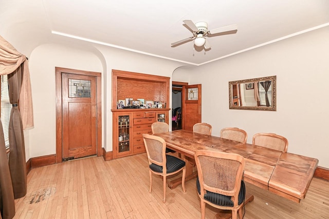 2355 N 59th St Unit 2357, Milwaukee, WI 53210 - office area with light wood-style flooring, baseboards, a bar, and a ceiling fan