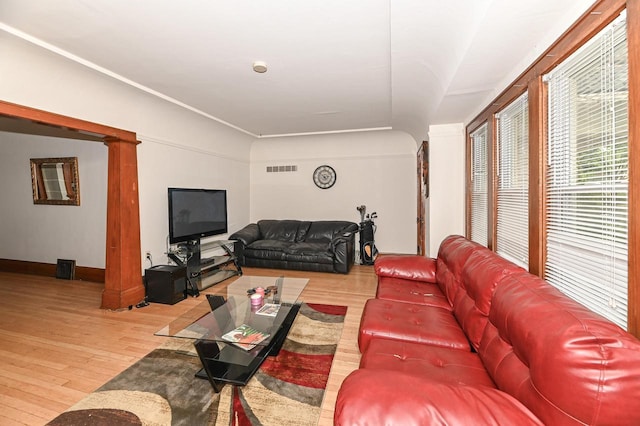 2355 N 59th St Unit 2357, Milwaukee, WI 53210 - living area with light wood-style flooring and decorative columns