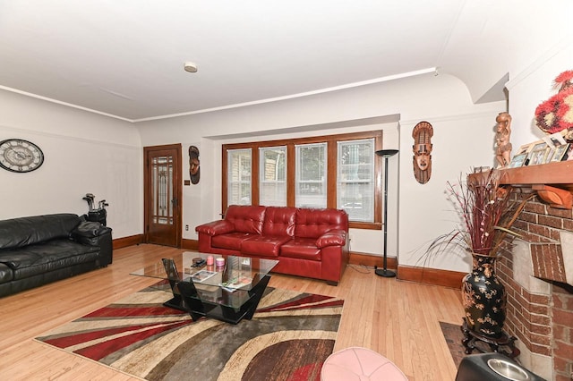 2355 N 59th St Unit 2357, Milwaukee, WI 53210 - living room with hardwood / wood-style floors, baseboards, and a fireplace