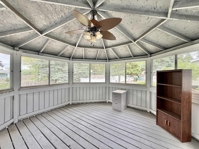 3117 Canterbury Ln, Janesville, WI 53546 - unfurnished sunroom with ceiling fan