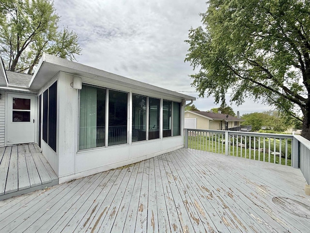 3117 Canterbury Ln, Janesville, WI 53546 - wooden terrace featuring a sunroom