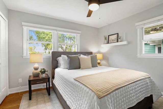3725 Dawes St, Madison, WI 53714 - bedroom with multiple windows, wood finished floors, and baseboards