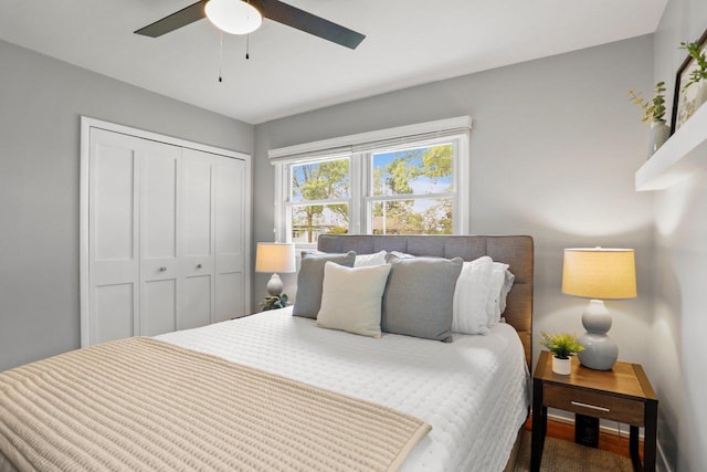 3725 Dawes St, Madison, WI 53714 - bedroom featuring a closet and a ceiling fan