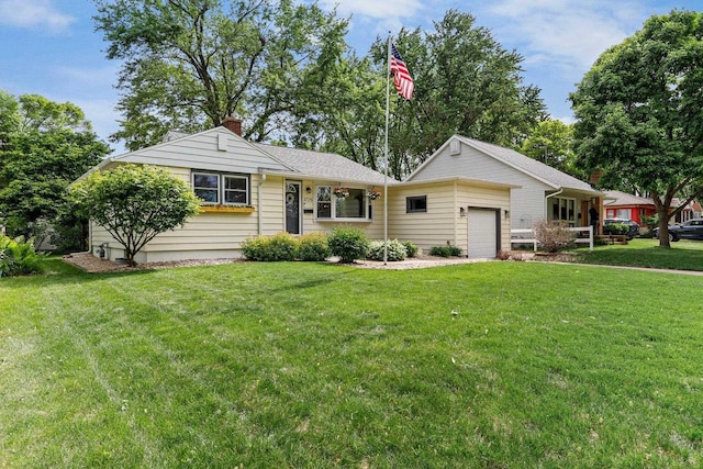 3725 Dawes St, Madison, WI 53714 - single story home featuring a garage, a front lawn, and a chimney