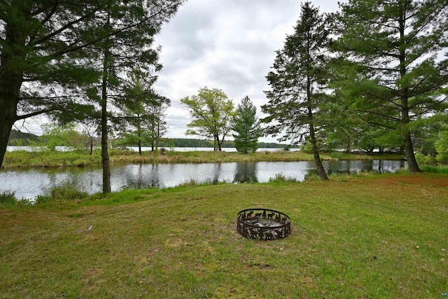 2775 Lake Rd, Barnes, WI 54873 - water view featuring a fire pit