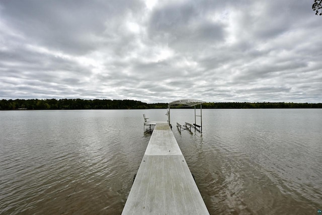 2775 Lake Rd, Barnes, WI 54873 - dock featuring a water view and boat lift