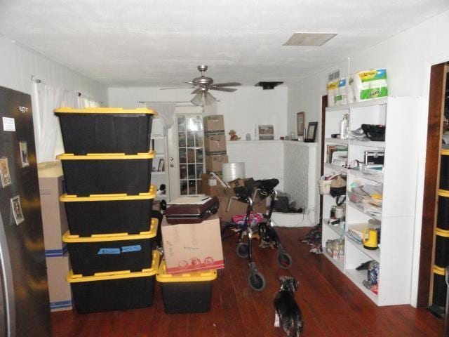 W4643 S Pearl Lake Rd, Redgranite, WI 54970 - living area featuring wood finished floors and a ceiling fan
