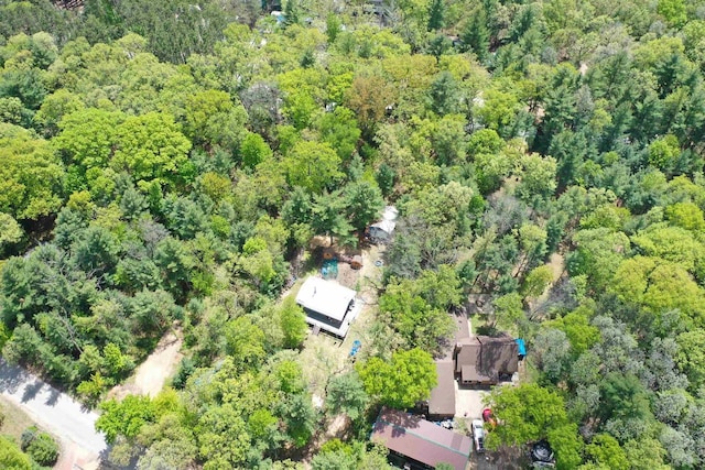 W4643 S Pearl Lake Rd, Redgranite, WI 54970 - aerial overview of property's location with a heavily wooded area