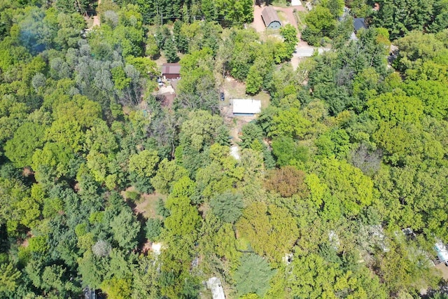 W4643 S Pearl Lake Rd, Redgranite, WI 54970 - aerial view of property and surrounding area with a heavily wooded area