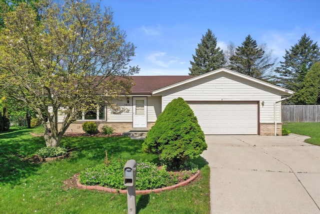 1517 Merry Ct, Port Washington, WI 53074 - ranch-style house with an attached garage, concrete driveway, and brick siding