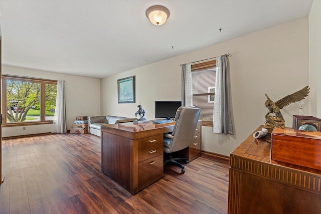 1517 Merry Ct, Port Washington, WI 53074 - office space with dark wood finished floors and baseboards