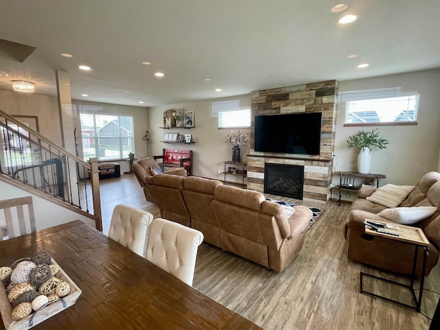 2319 Leopold Way, Sun Prairie, WI 53590 - living room featuring wood finished floors, recessed lighting, and healthy amount of natural light