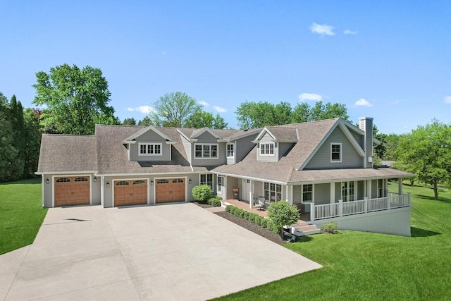 S36W27905 Robin Hill Cir, Waukesha, WI 53189 - view of front of property with a porch, driveway, a front lawn, and roof with shingles