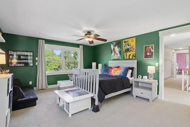 S36W27905 Robin Hill Cir, Waukesha, WI 53189 - bedroom featuring carpet flooring, baseboards, and a ceiling fan