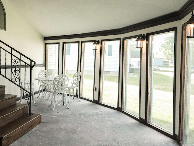 507 Janesville St, Oregon, WI 53575 - unfurnished sunroom with crown molding and healthy amount of natural light
