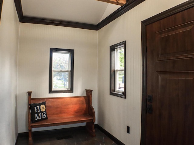507 Janesville St, Oregon, WI 53575 - foyer entrance featuring baseboards and crown molding