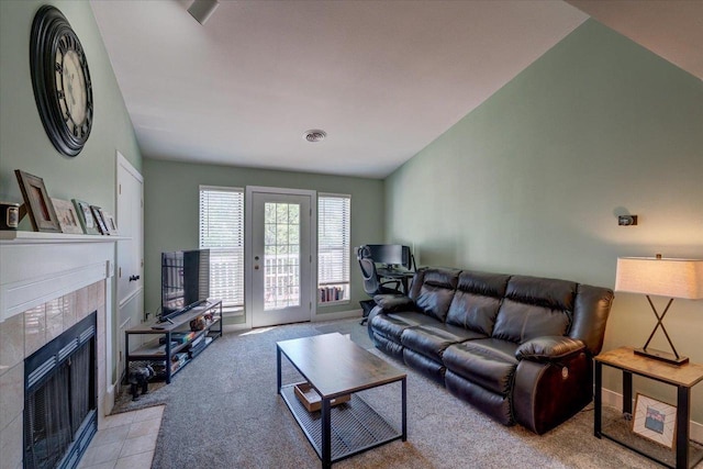 2 Captains Ct Unit 5, Madison, WI 53719 - living area with light colored carpet and a tile fireplace