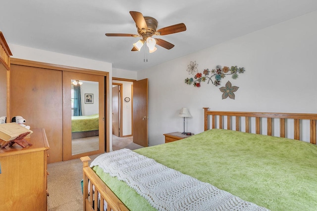 2117 N 27th St, Sheboygan, WI 53081 - carpeted bedroom with a closet and a ceiling fan