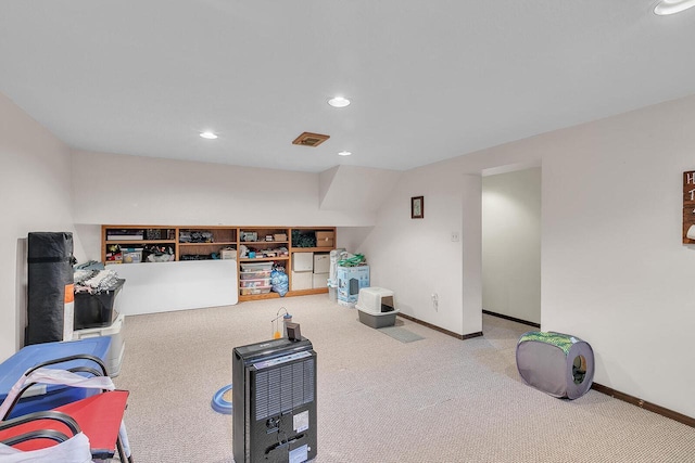 2117 N 27th St, Sheboygan, WI 53081 - recreation room with carpet, baseboards, and recessed lighting
