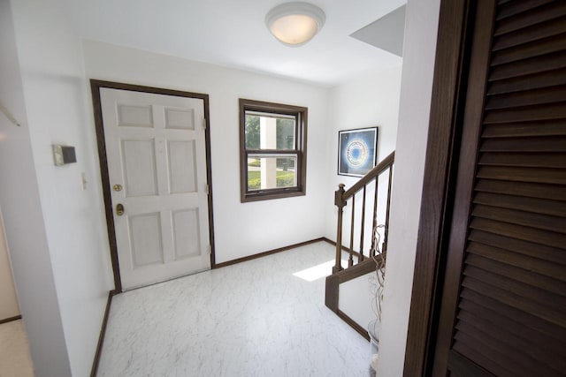 6538 N Bethmaur Ln, Glendale, WI 53209 - foyer entrance with stairway and baseboards