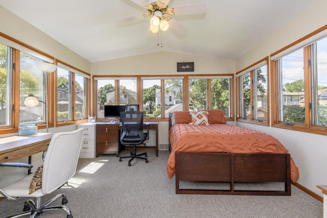 5744 W Rita Dr, West Allis, WI 53219 - carpeted bedroom with vaulted ceiling, a desk, and multiple windows