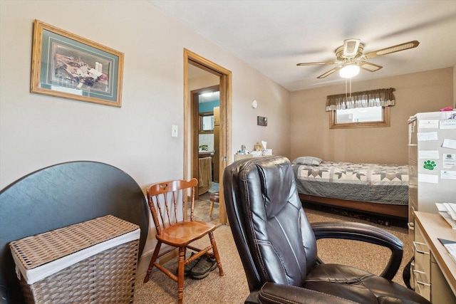 W7211 Pine Rd, Thorp, WI 54771 - carpeted bedroom featuring a ceiling fan