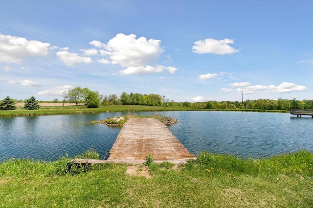W7211 Pine Rd, Thorp, WI 54771 - dock featuring a water view