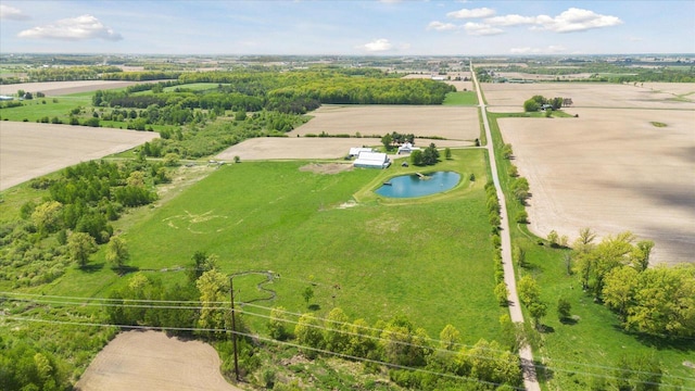 W7211 Pine Rd, Thorp, WI 54771 - overview of rural landscape with property boundaries highlighted and a large body of water