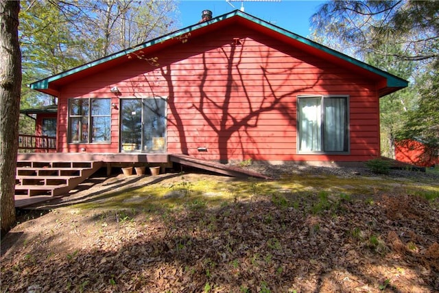 8360 W Shore Ln, Hayward, WI 54843 - view of home's exterior featuring a wooden deck