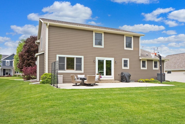 371 Thurow Dr, Oconomowoc, WI 53066 - rear view of house with a patio, a yard, and central AC unit
