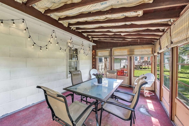 108 Healy Ct, Shawano, WI 54166 - sunroom / solarium featuring outdoor dining area