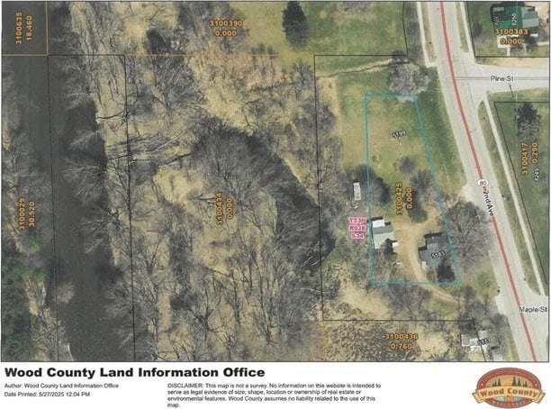 5183 2nd Ave, Pittsville, WI 54466 - map of property location featuring property parcel outlined