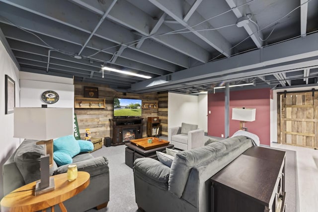 N101W16063 Santa Fe Dr, Germantown, WI 53022 - living area with wooden walls