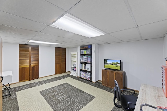 N101W16063 Santa Fe Dr, Germantown, WI 53022 - office area featuring a drop ceiling and baseboards
