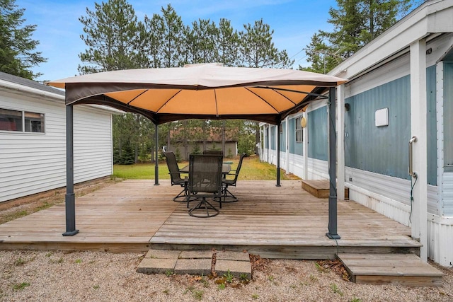 N9578 Dahleen Ln, Crivitz, WI 54114 - deck with a gazebo and outdoor dining area