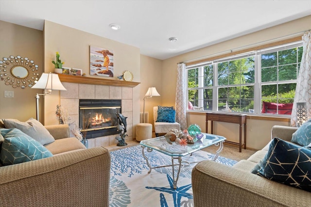 660 Wood River Ct Unit 1, West Bend, WI 53095 - carpeted living area with a fireplace
