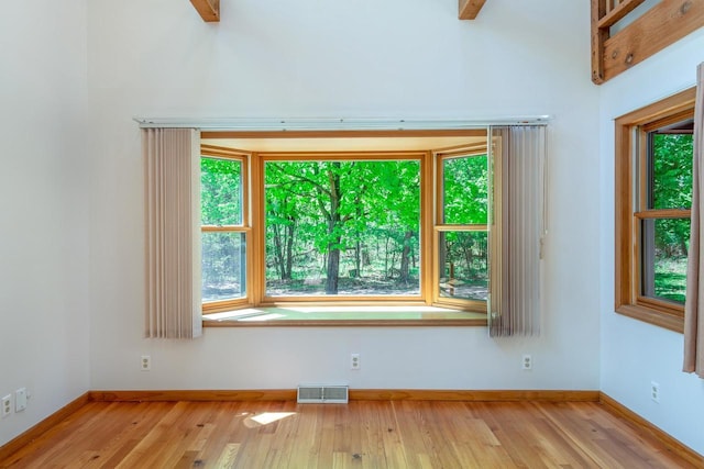 N9056 16th Ave, Neshkoro, WI 54960 - unfurnished room with wood finished floors, healthy amount of natural light, and baseboards